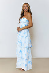 Sunlit Serendipity Strapless Maxi Dress Blue