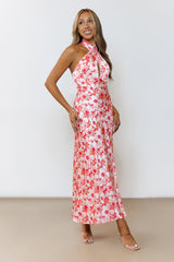 Sun Poem Halter Maxi Dress Coral