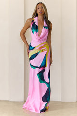 Palm Beach Vibe Halter Maxi Dress Print