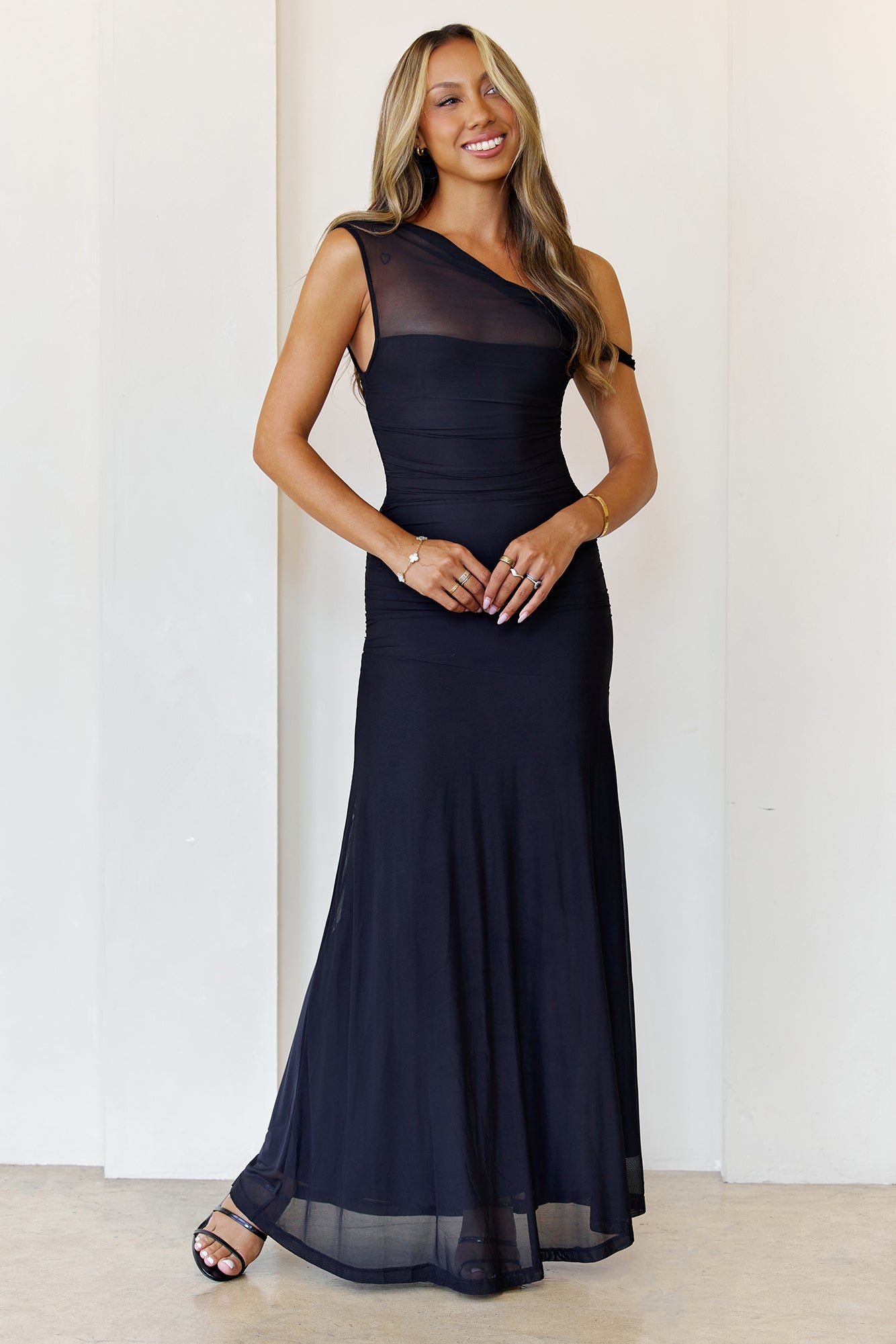 Bloom Baby Off Shoulder Maxi Dress Black