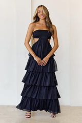 Luxe Mode Strapless Maxi Dress  Black