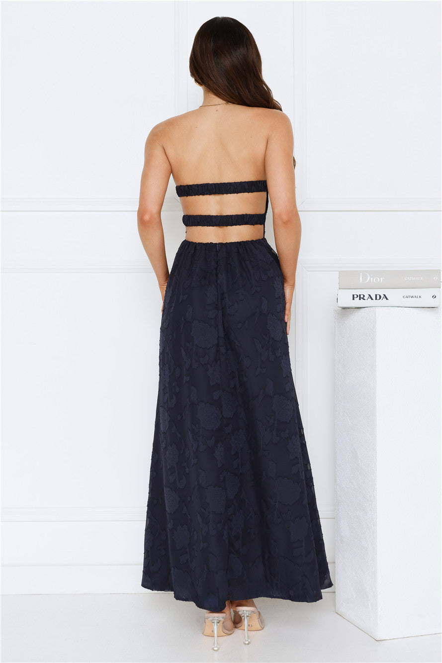 Diva Hour Strapless Maxi Dress Navy