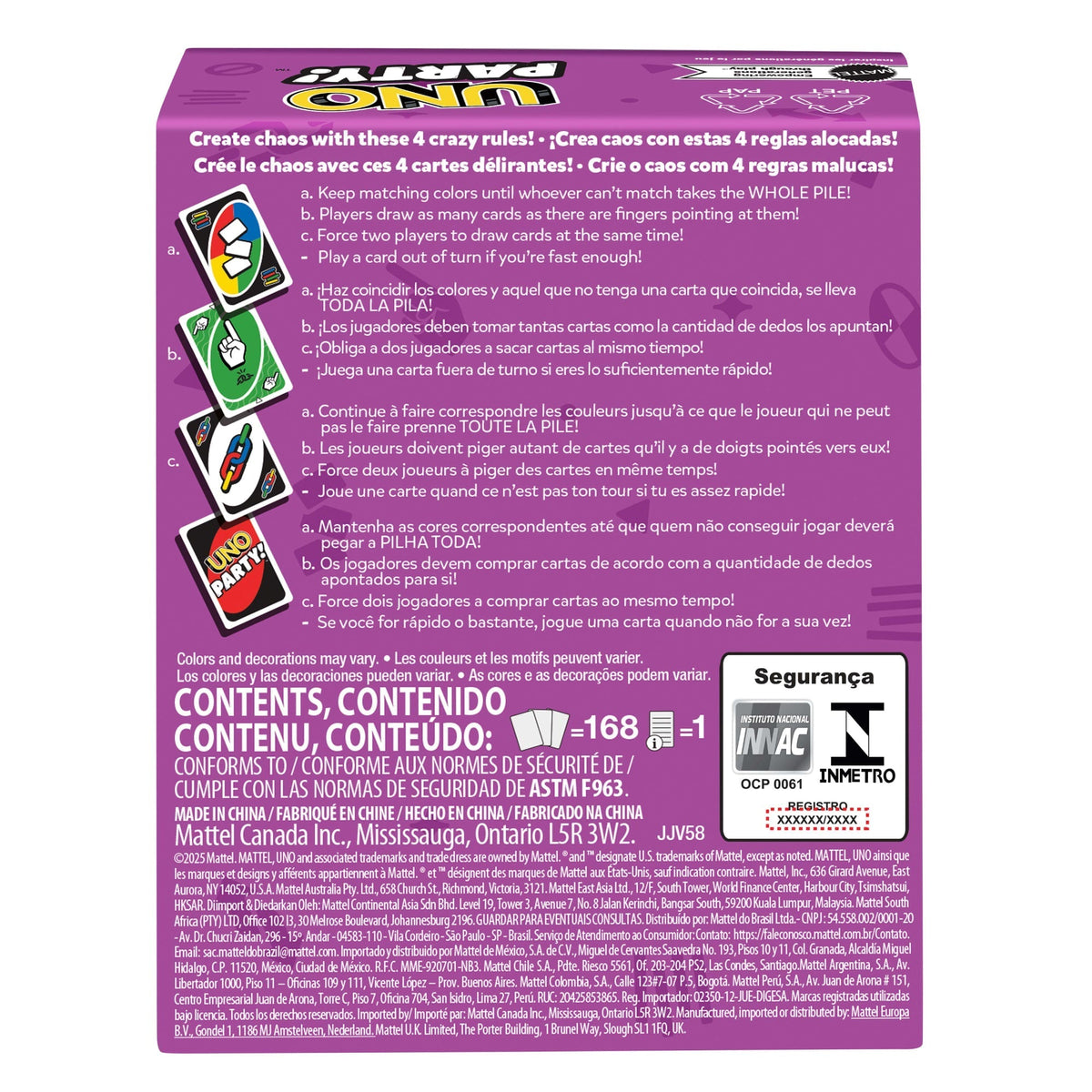 UNO Juego de Cartas Party Renovado