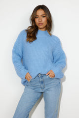 Dreamy Knitted Sweater Blue
