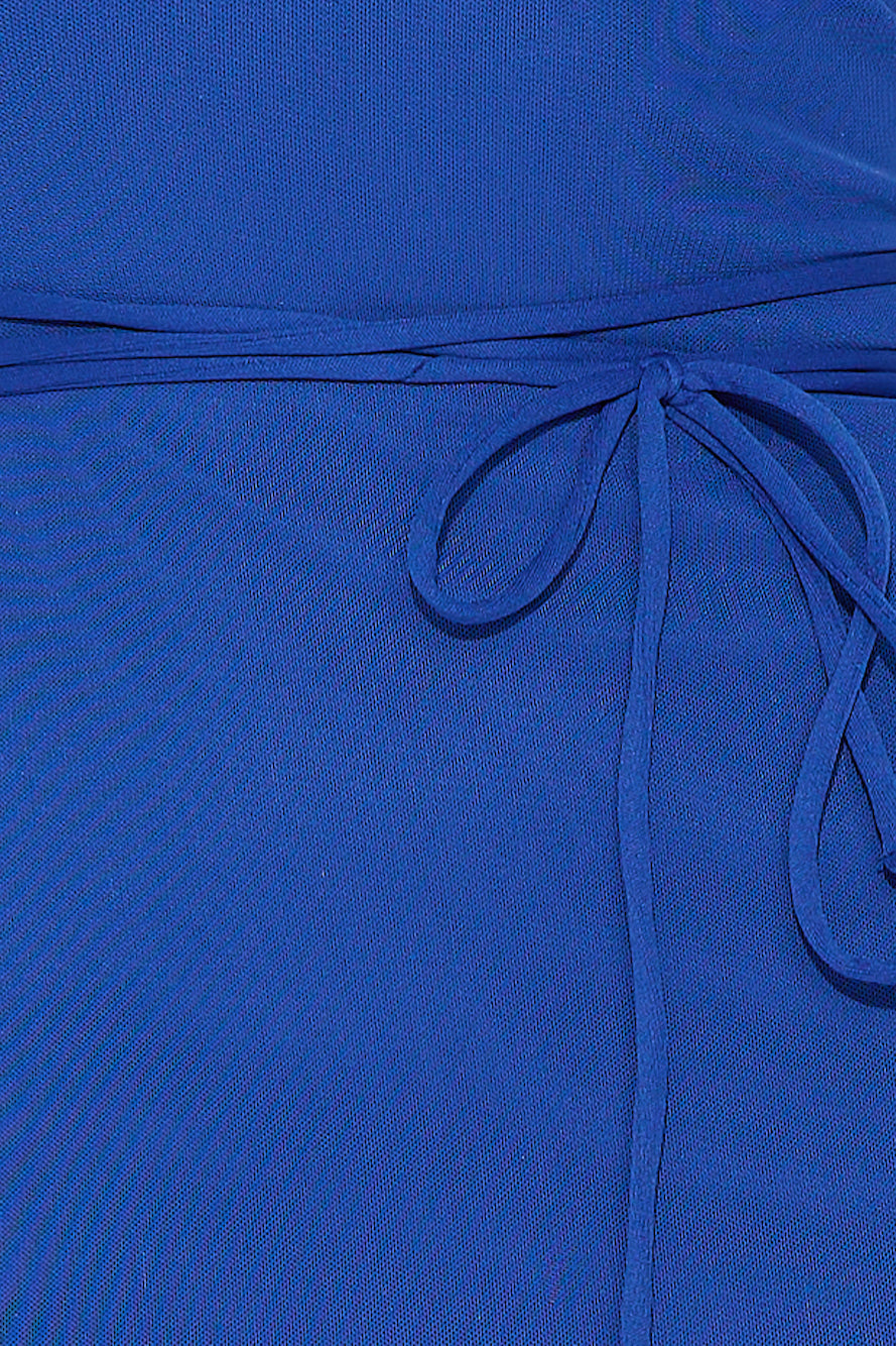 Look In The Mirror Mesh Midi Dress Blue