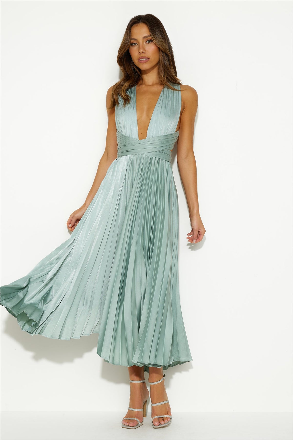 Prime Asset Midi Dress Sage