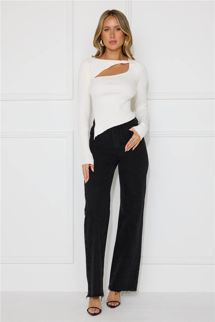 Off To Work Long Sleeve Top Cream