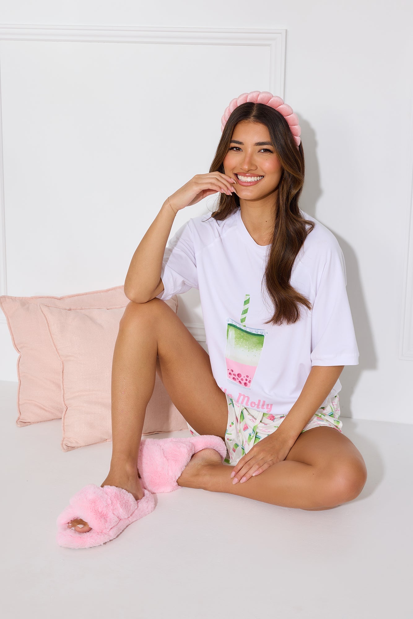 Matcha Mornings Pyjama Tee White