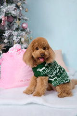 Reindeer Paws Dog Knit Sweater Green