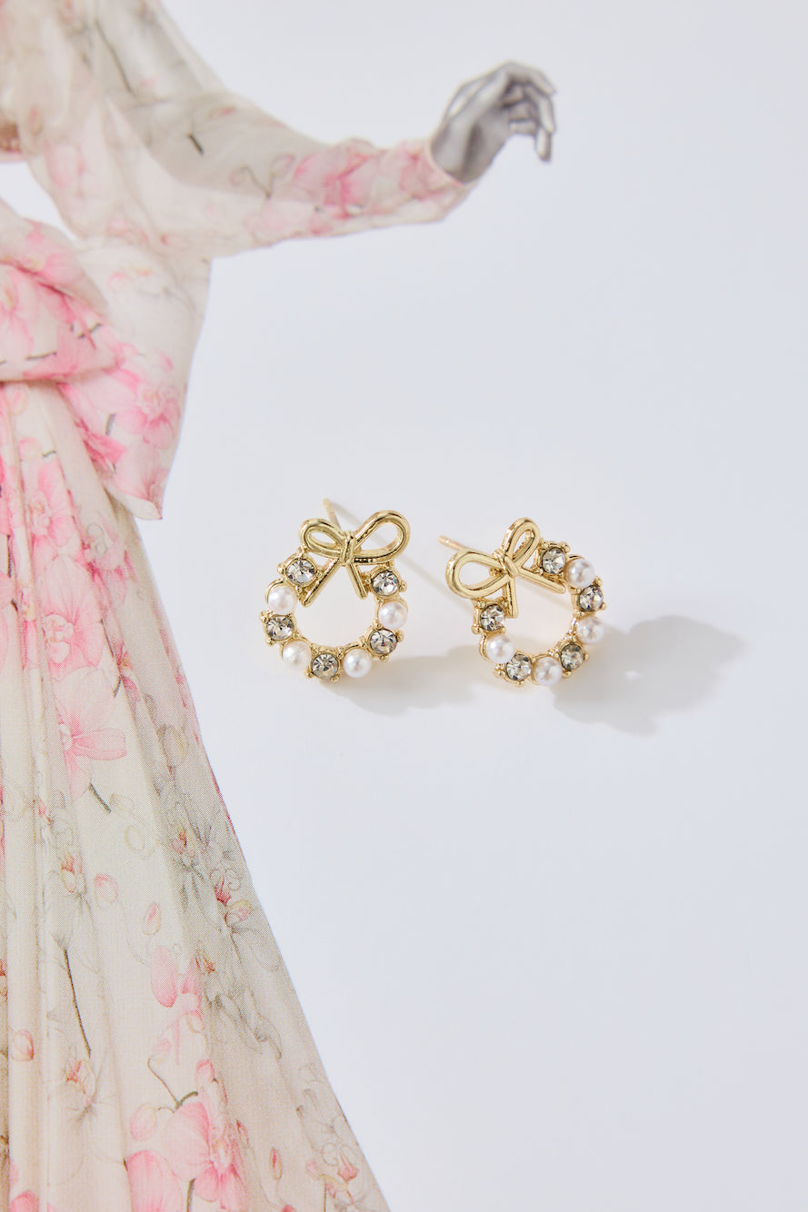 Pearl Wreath Earrings Gold