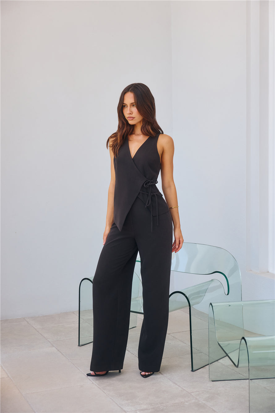 Office Crush Vest Top Black