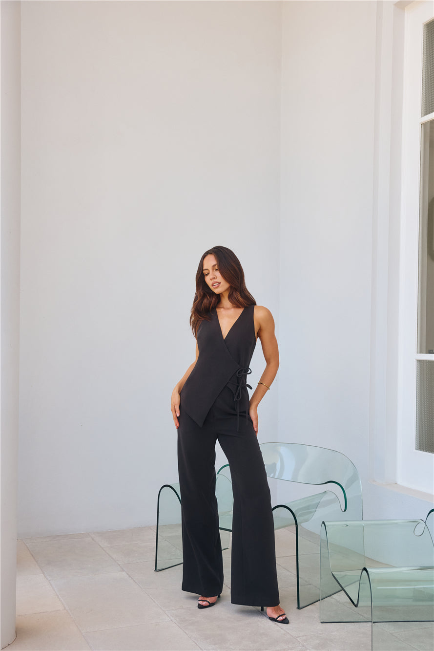 Office Crush Vest Top Black