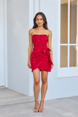Sizzling Soirées Strapless Mini Dress Red