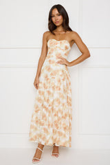 Autumn Clover Strapless Maxi Dress Orange