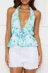 Spring Break Crush Halter Top Green