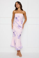 Seaside Stunner Strapless Crop Top Lilac