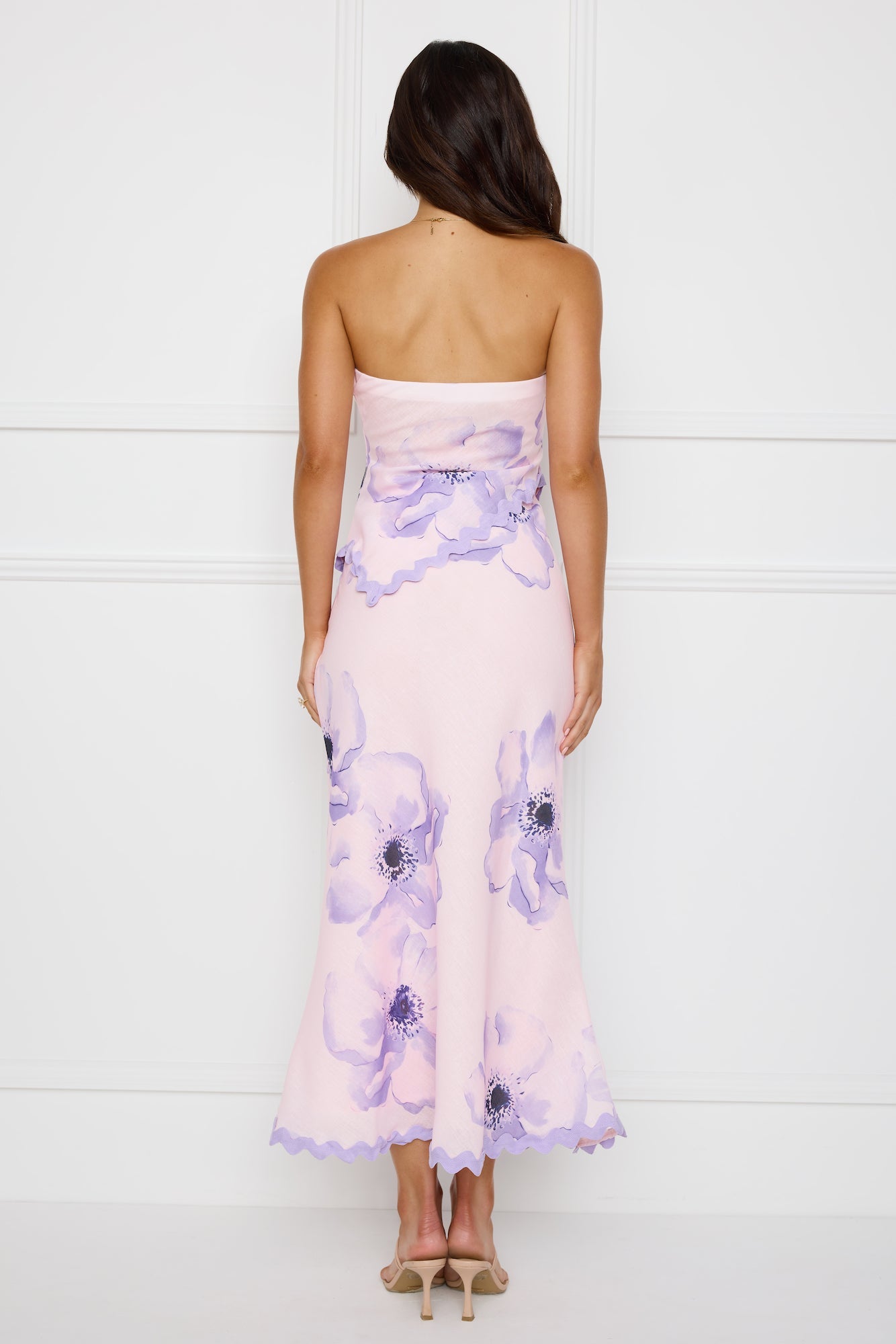 Seaside Stunner Strapless Crop Top Lilac