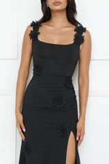Moonlight Veil Maxi Dress Black