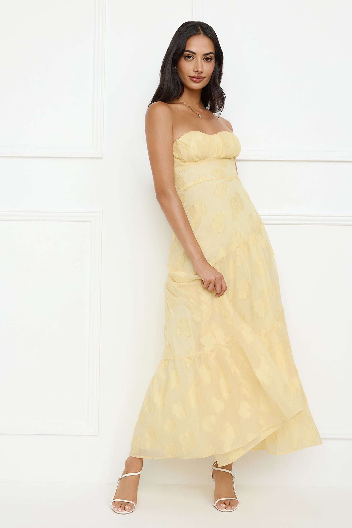 Like Giselle Strapless Maxi Dress Yellow