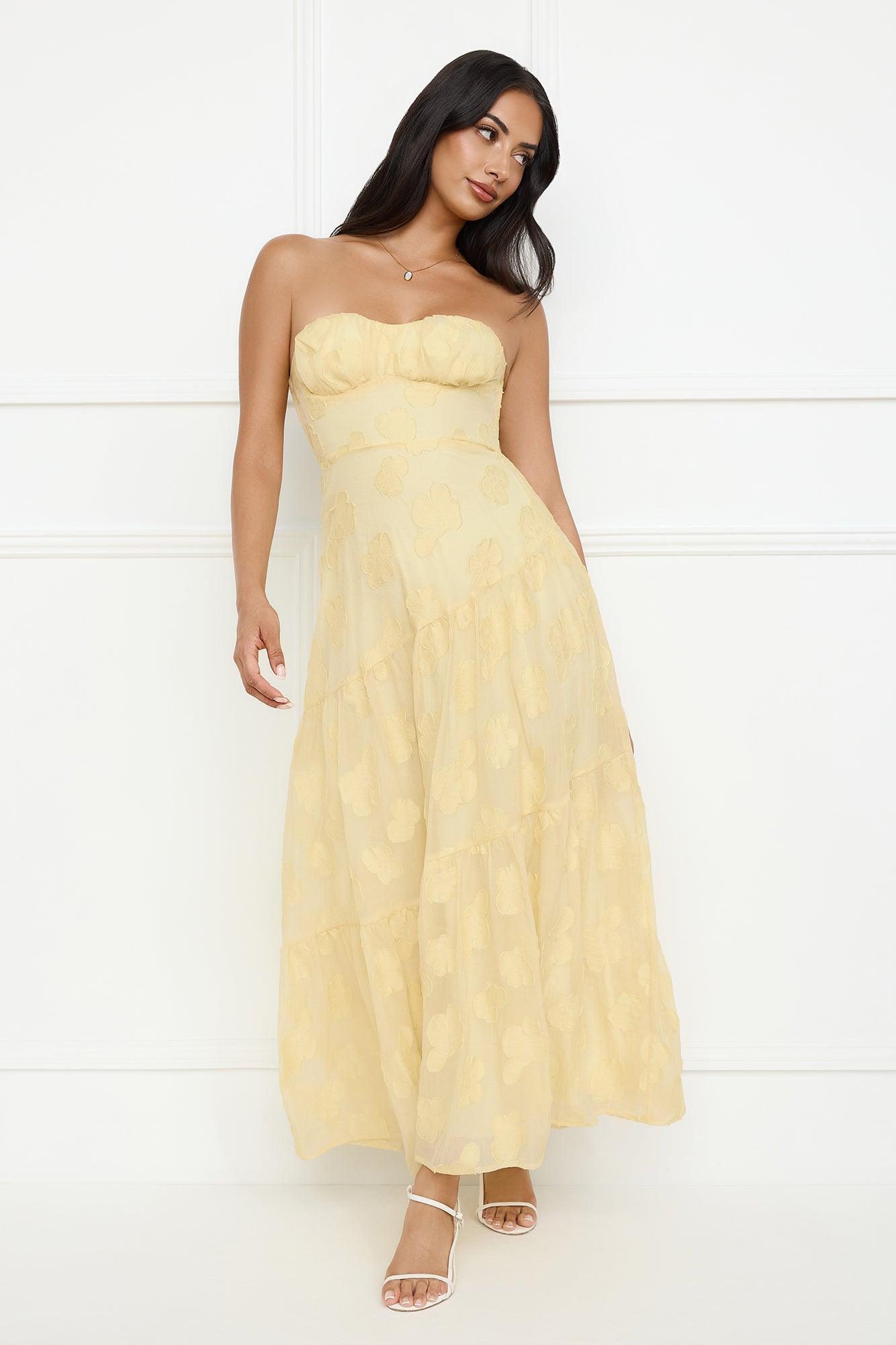 Like Giselle Strapless Maxi Dress Yellow