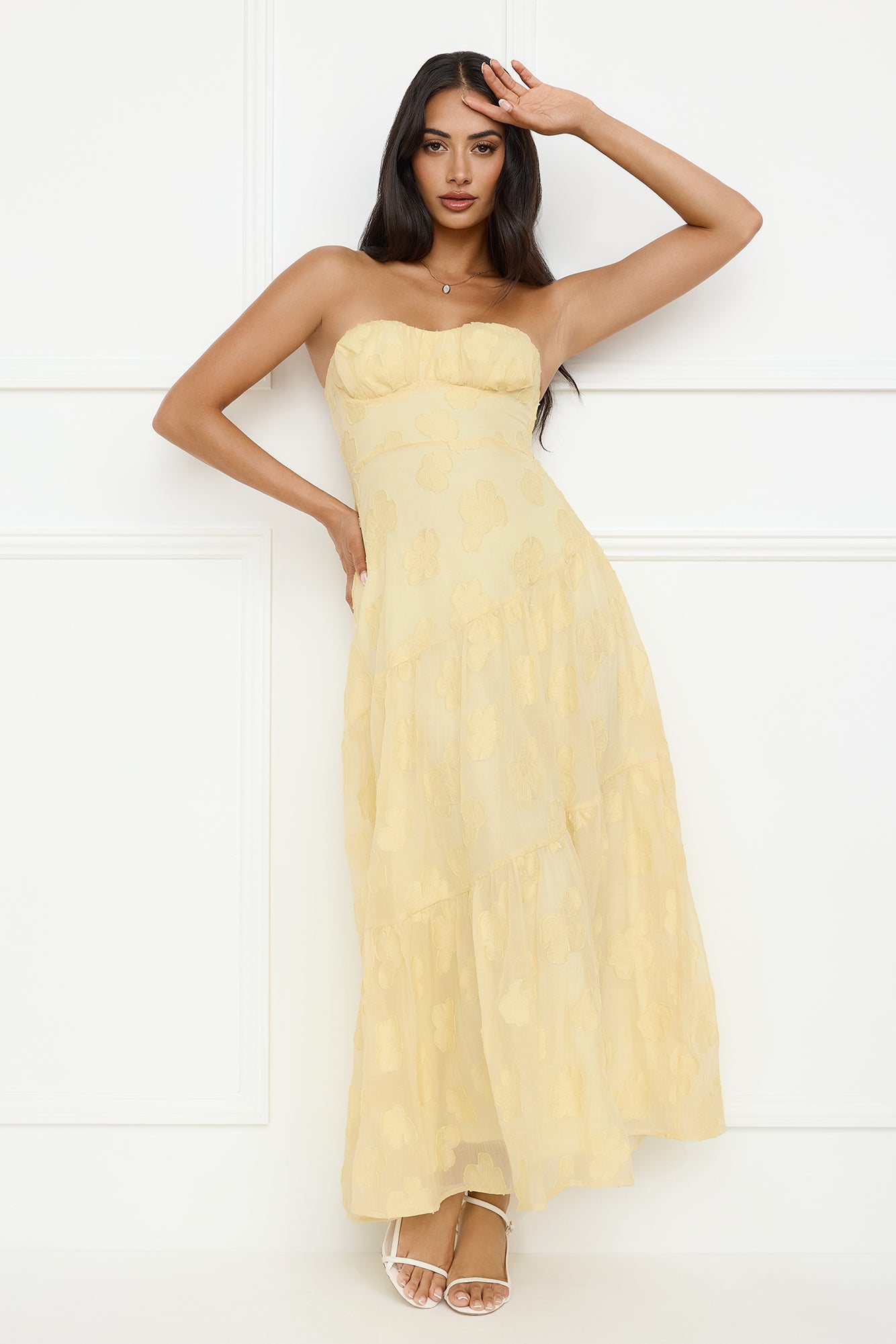 Like Giselle Strapless Maxi Dress Yellow