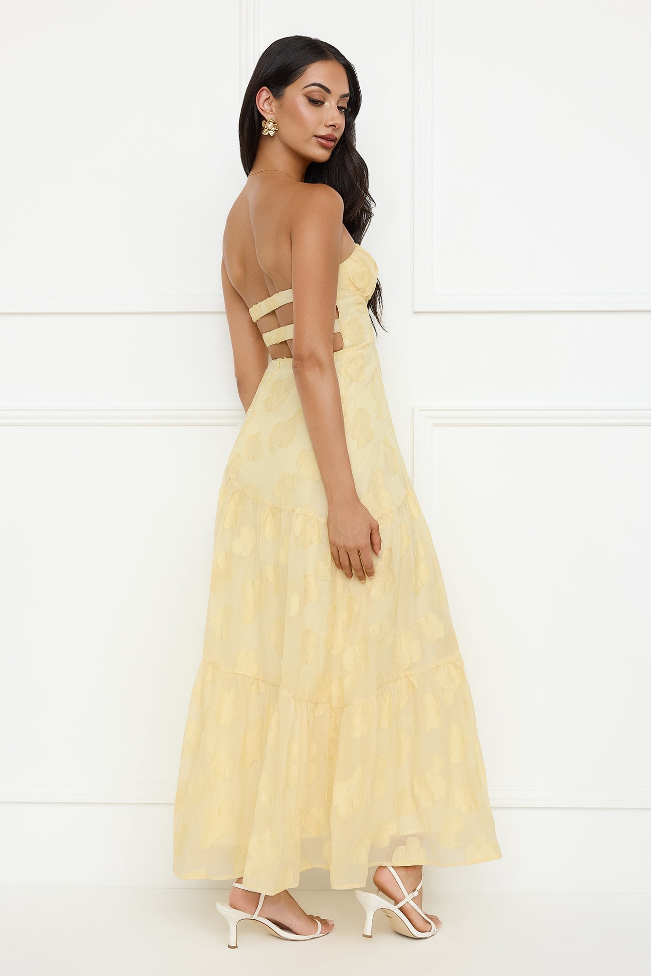 Like Giselle Strapless Maxi Dress Yellow