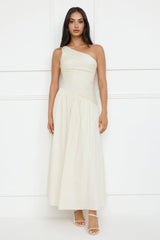 Seashell Moments One Shoulder Maxi Dress Beige