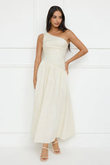 Seashell Moments One Shoulder Maxi Dress Beige
