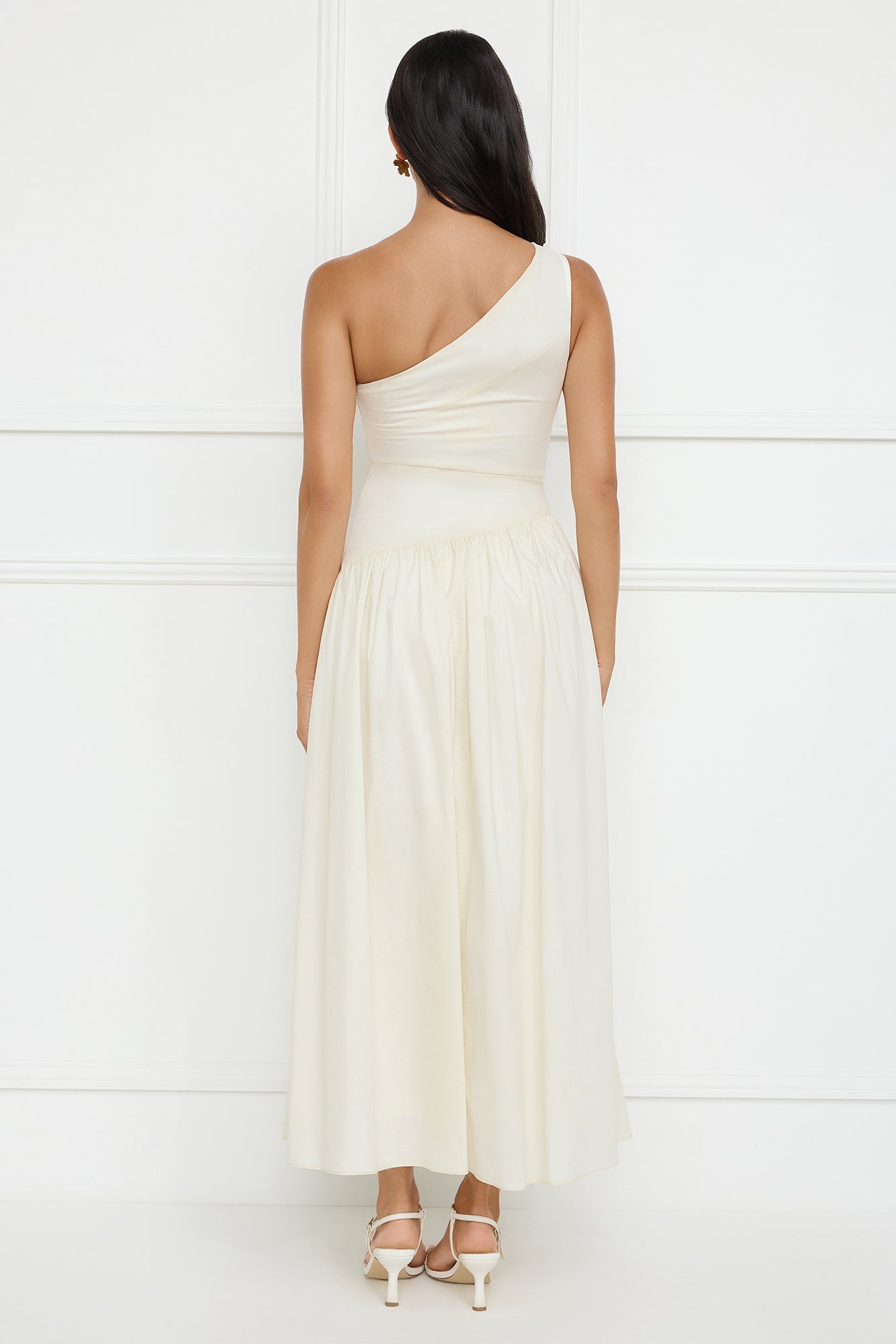Seashell Moments One Shoulder Maxi Dress Beige