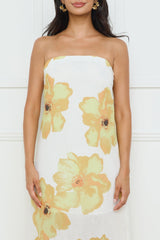 Sunlight’s Embrace Strapless Maxi Dress Yellow