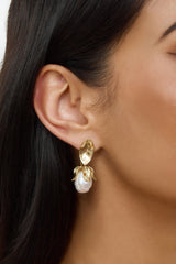 Pearl Tulips Earrings Gold