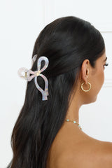 Ribbon Bows Claw Clip Purple