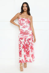Pink Lotus Mesh Maxi Dress Pink