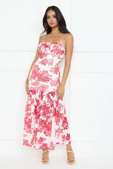 Pink Lotus Mesh Maxi Dress Pink