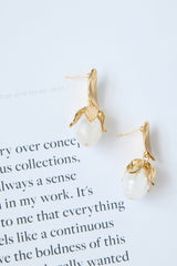 Pearl Tulips Earrings Gold