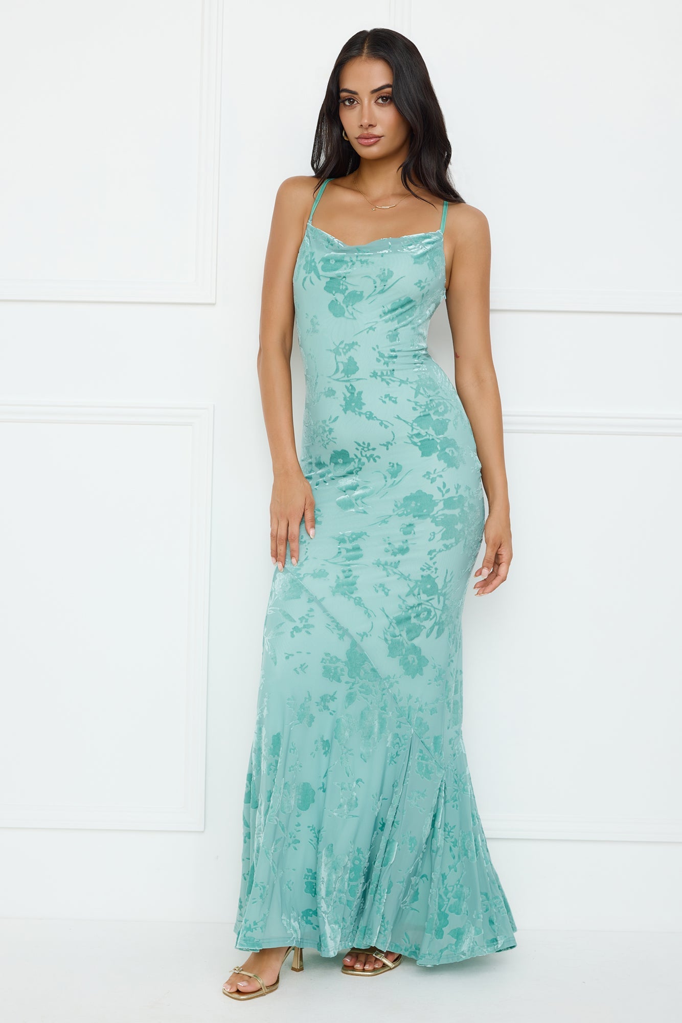 Nocturnal Luxe Maxi Dress Sage