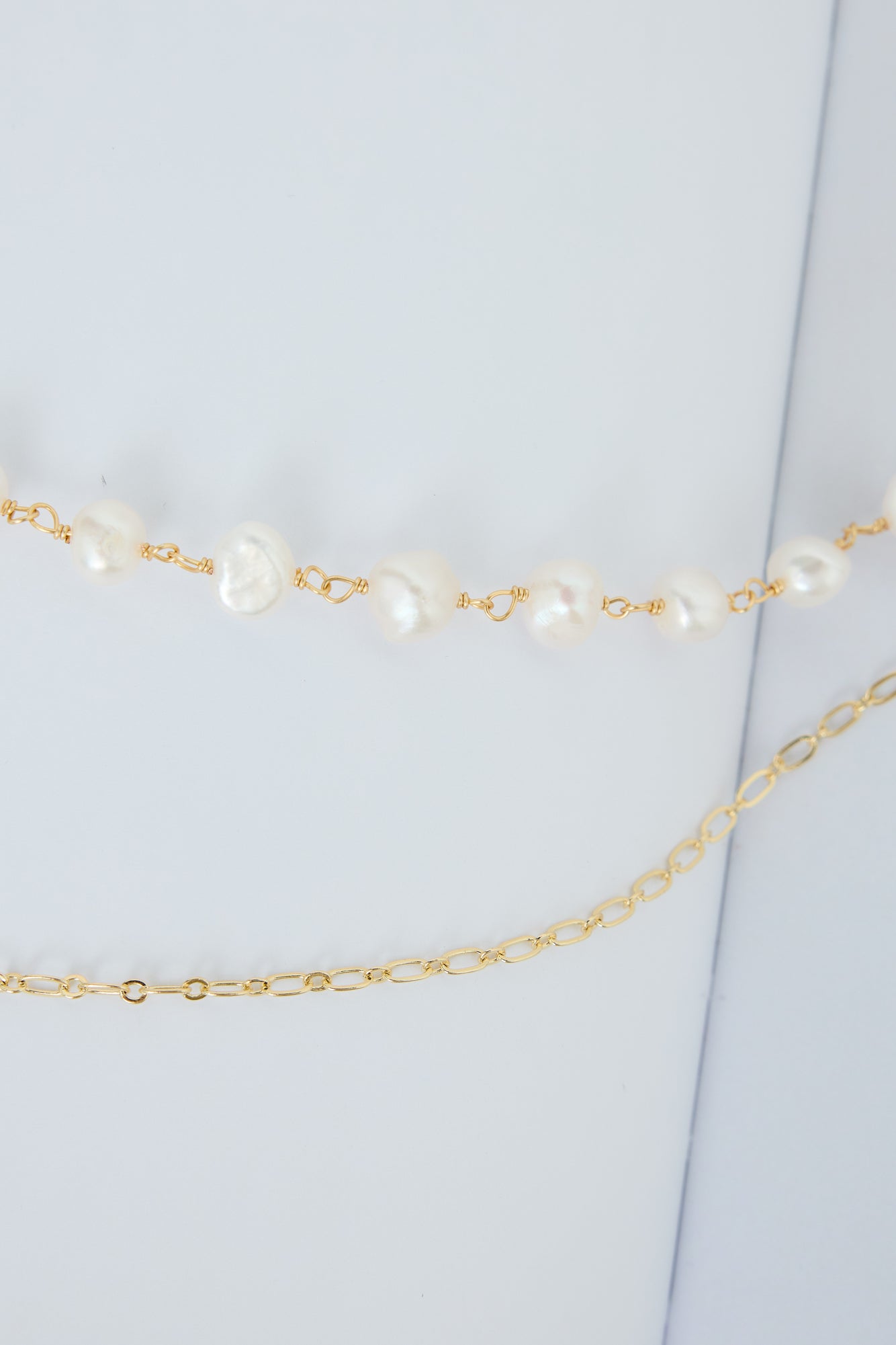 Washed Up Freshwater Pearl Necklace Gold