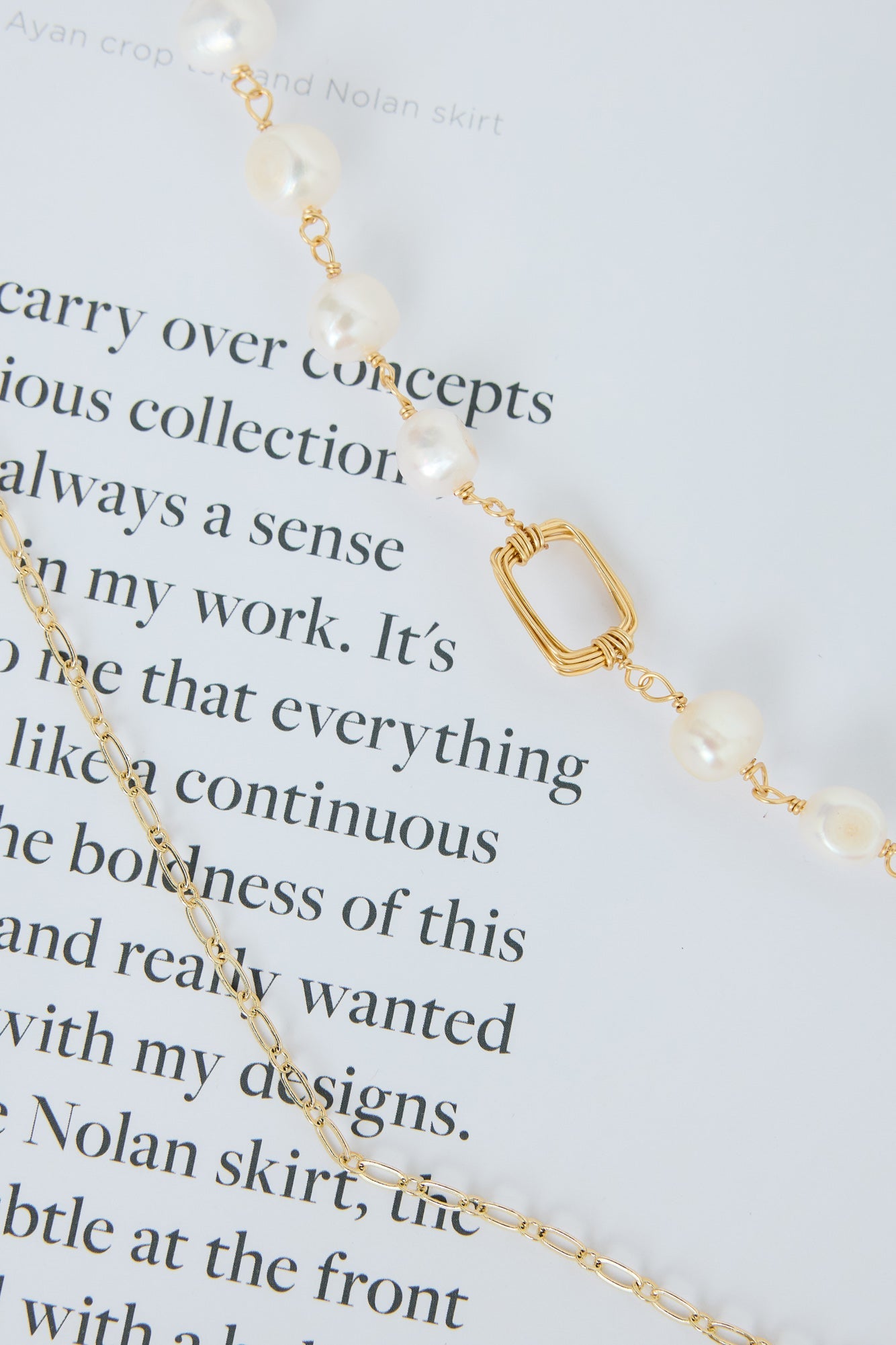 Washed Up Freshwater Pearl Necklace Gold