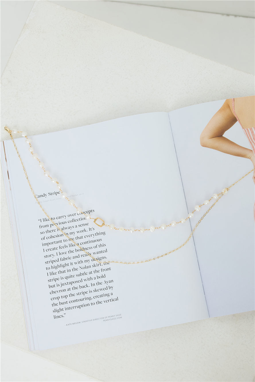 Washed Up Freshwater Pearl Necklace Gold