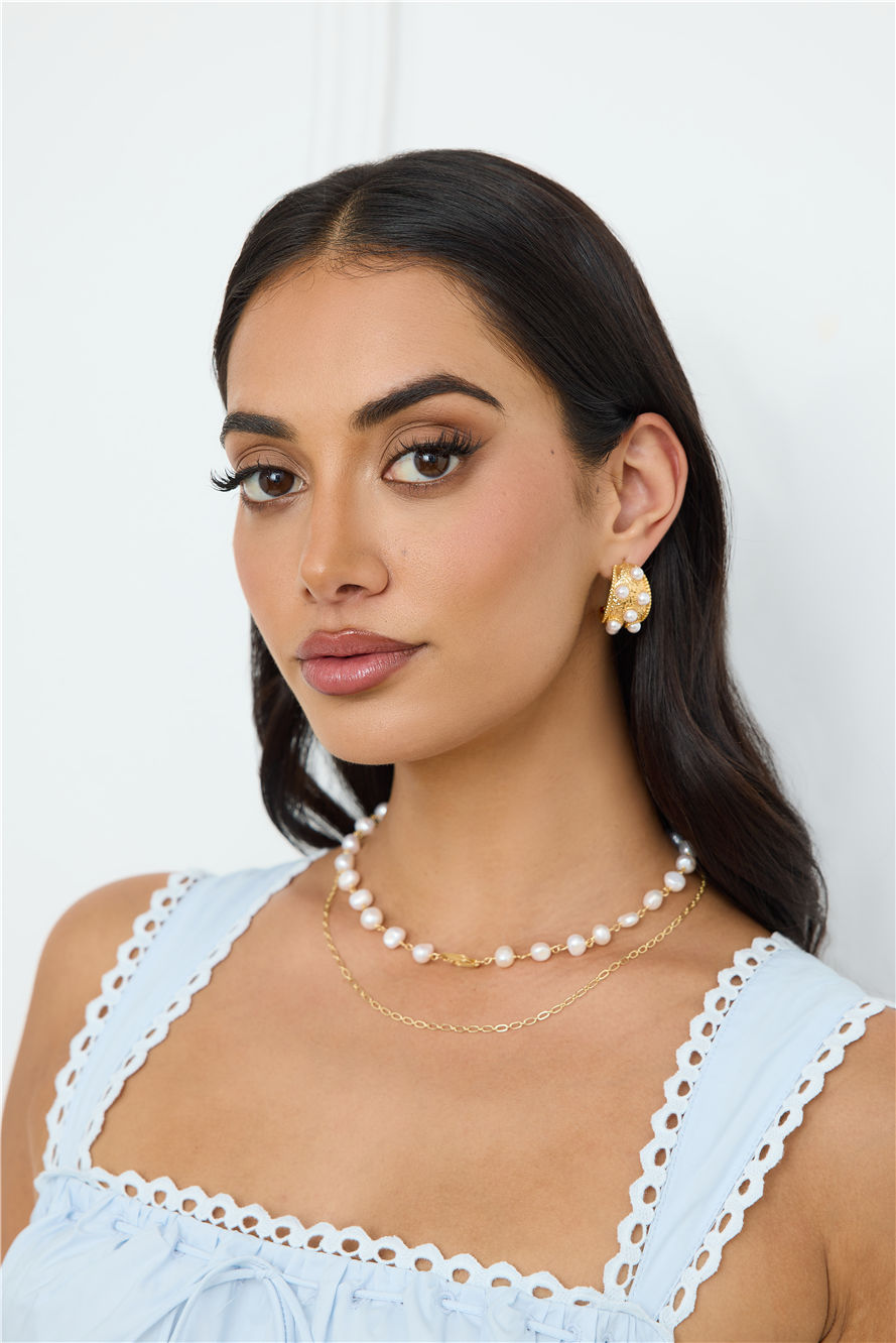 Washed Up Freshwater Pearl Necklace Gold