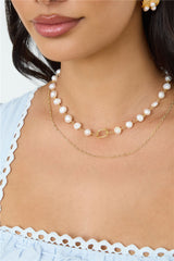 Washed Up Freshwater Pearl Necklace Gold