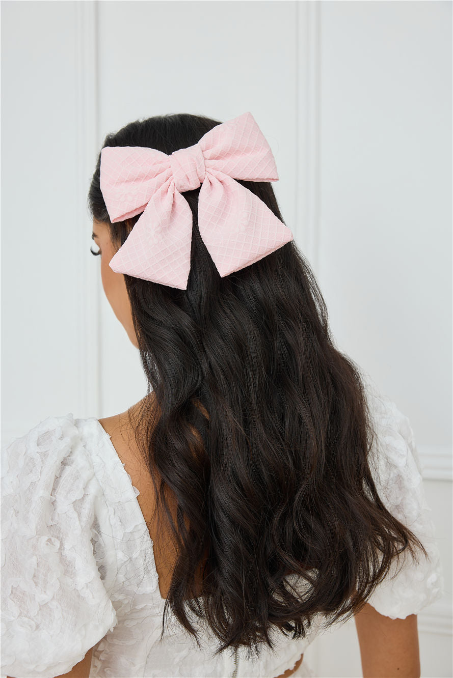 Pretty Girl Bow Hair Clip Pink