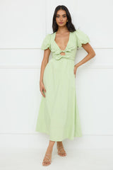 Peach Fizz Maxi Dress Green