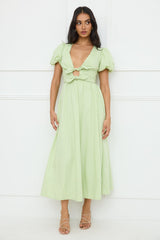 Peach Fizz Maxi Dress Green