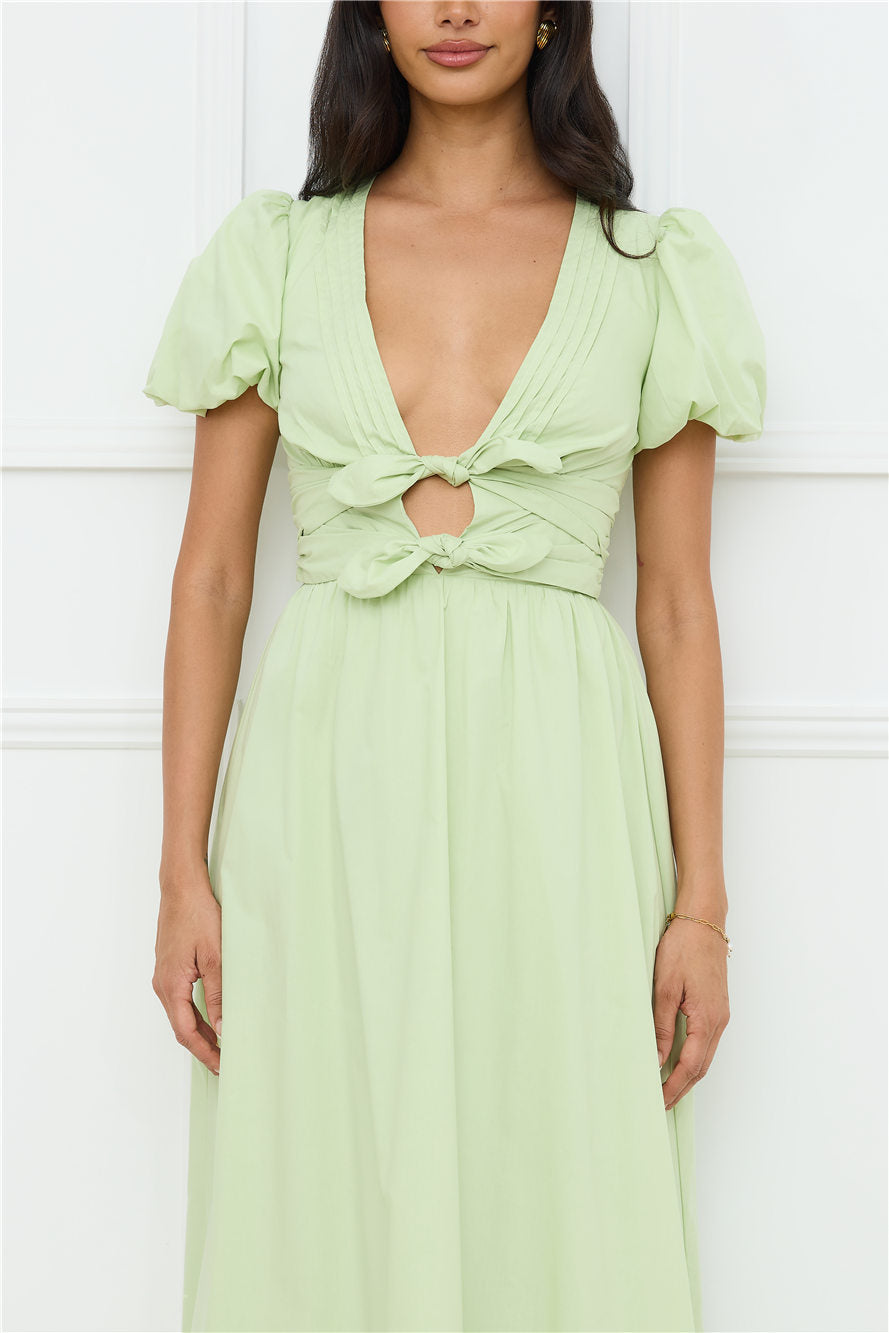 Peach Fizz Maxi Dress Green