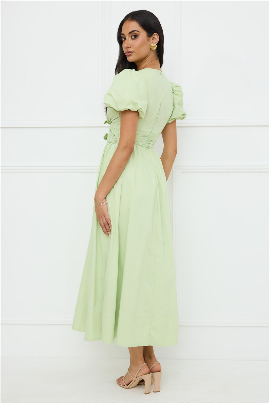 Peach Fizz Maxi Dress Green