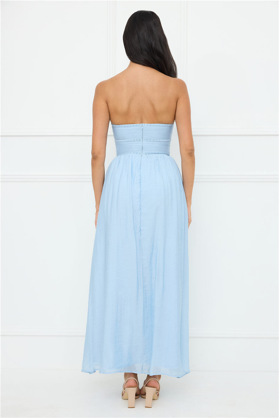 Luxurious Glow Strapless Maxi Dress Blue