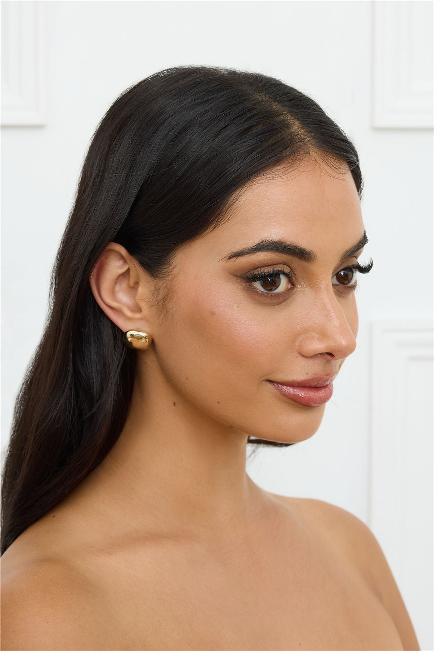 Simple Style Earrings Gold