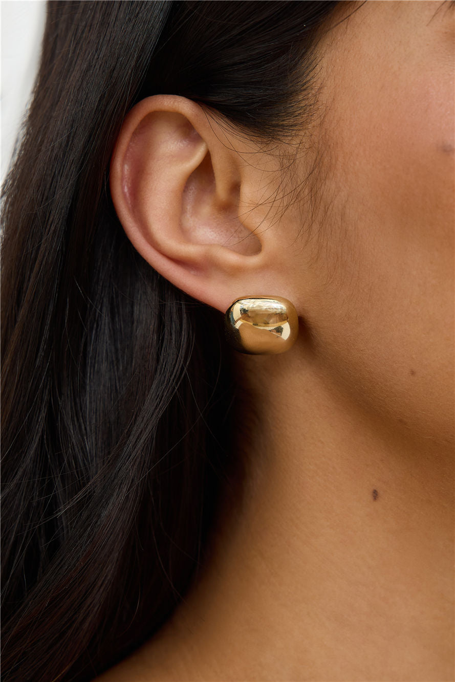 Simple Style Earrings Gold