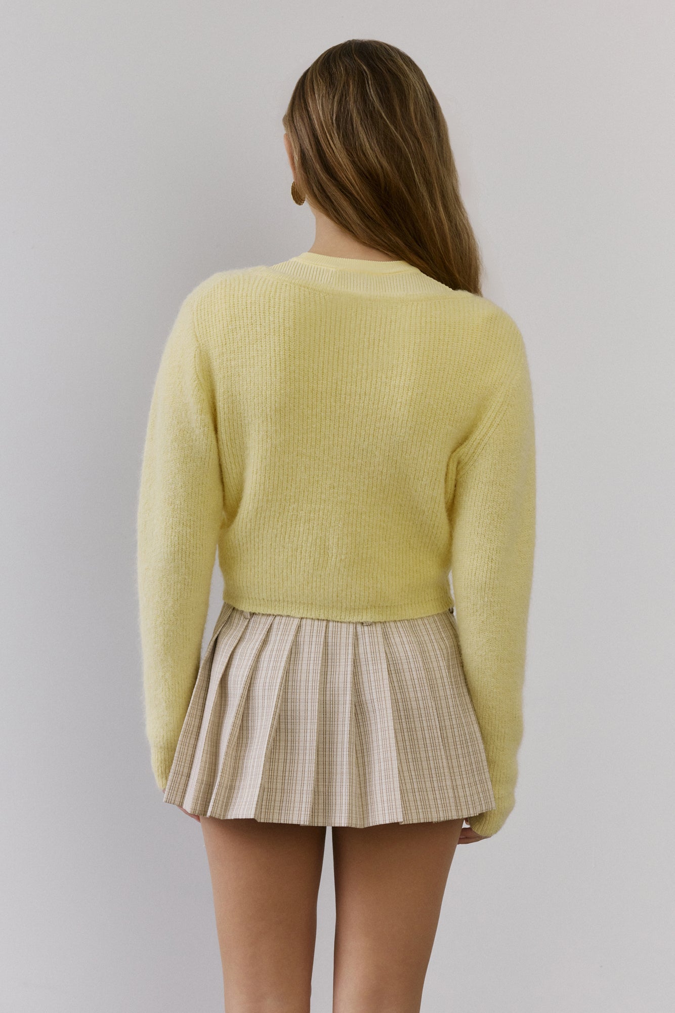Soft Feel Fluffy Cardigan Yellow